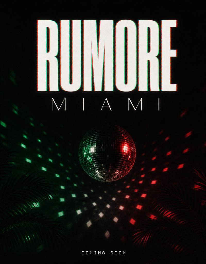 Rumore Nights Miami flyer — red-lit dancefloor
